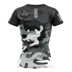 Women OTSO Women's Short Sleeve Shirt Camo Blue -