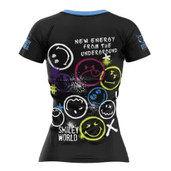 Women OTSO Women's Short Sleeve Shirt Smiley Festival -