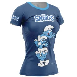 Women OTSO Women's Short Sleeve Shirt Smurf Tower