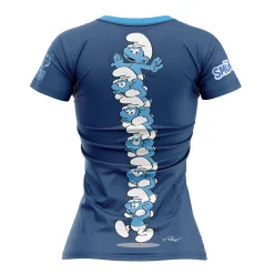 Women OTSO Women's Short Sleeve Shirt Smurf Tower