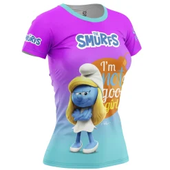 Women OTSO Women's Short Sleeve Shirt Smurfs Have Fun