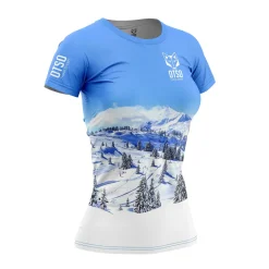 Women OTSO Women's Short Sleeve Shirt Snow Forest -