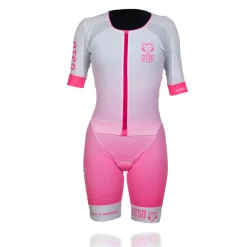 Women OTSO Women's triathlon suit - White & Fluo Pink (Outlet)