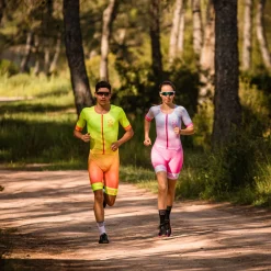 Women OTSO Women's triathlon suit - White & Fluo Pink (Outlet)